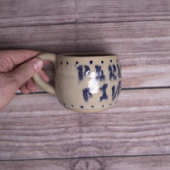 Set of 2 Hand-Thrown Pottery Coffee Mugs “Park 5” Design, Signed RS, Cottagecore - Picture 6 of 16